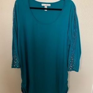 Teal Knit Top